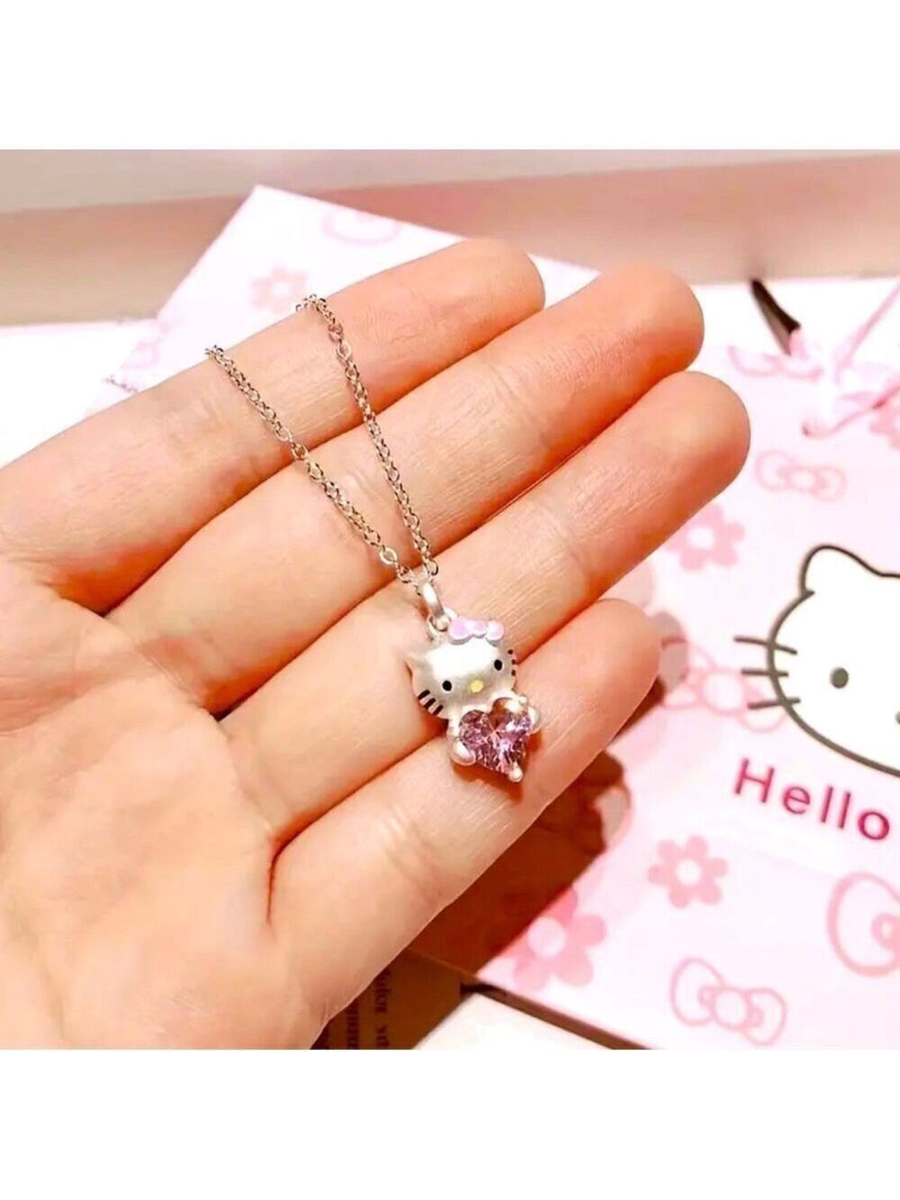 Hello Kitty Heart Pendant Necklace by SANRIO - NIP